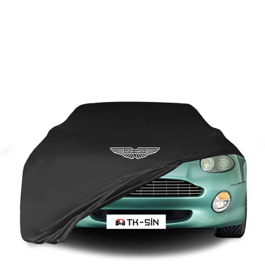 Aston Martin DB7 Coupe (1994–1999) fitted with a bespoke indoor car cover in a UK garage