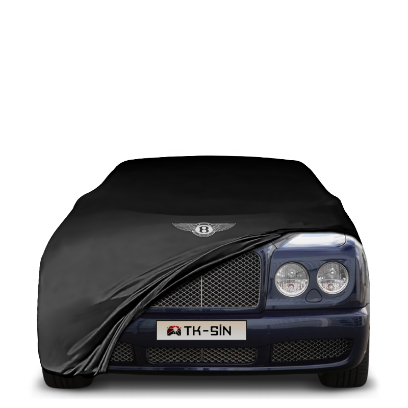 Bentley Azure 2 (2005–2009) fitted with a bespoke indoor car cover in a UK garage