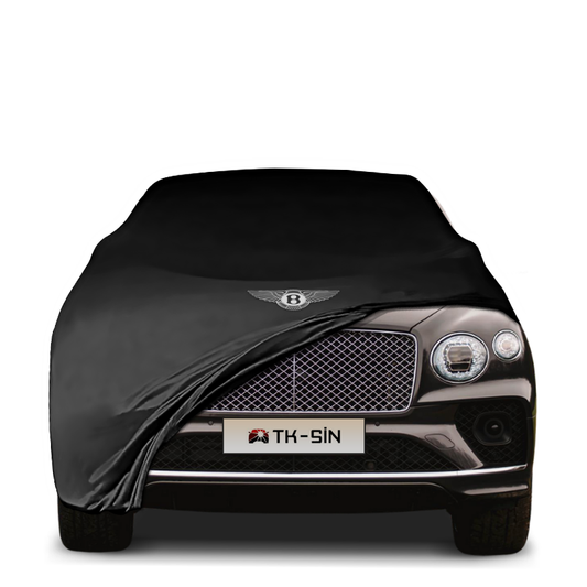 Bentley Bentayga (2016–2020) fitted with a bespoke indoor car cover in a UK garage