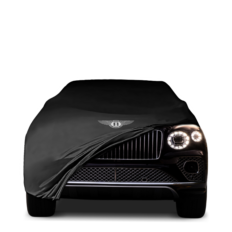 Bentley Bentayga EWB (2022–present) fitted with a bespoke indoor car cover in a UK garage