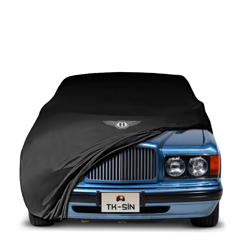 Bentley Brooklands (1994–1998) fitted with a bespoke indoor car cover in a UK garage