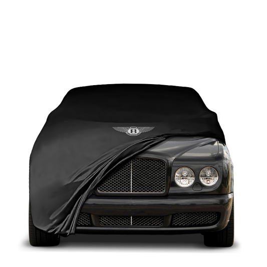 Bentley Brooklands 2 (2008–2011) fitted with a bespoke indoor car cover in a UK garage