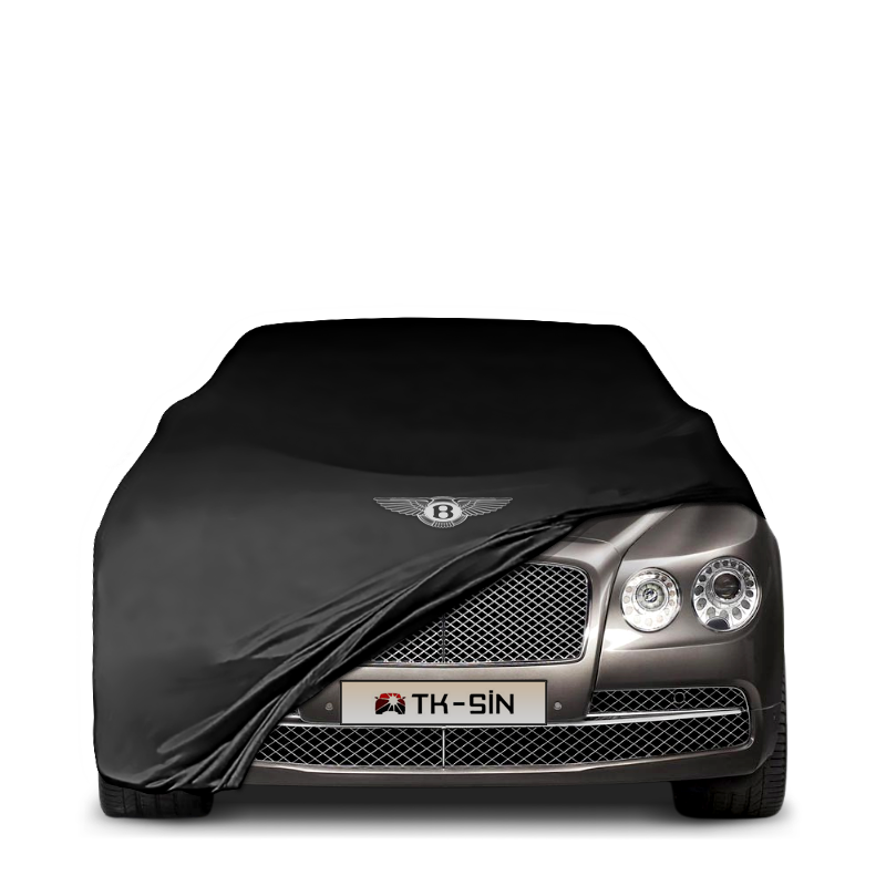 Bentley Continental Flying Spur (2005–2013) fitted with a bespoke indoor car cover in a UK garage