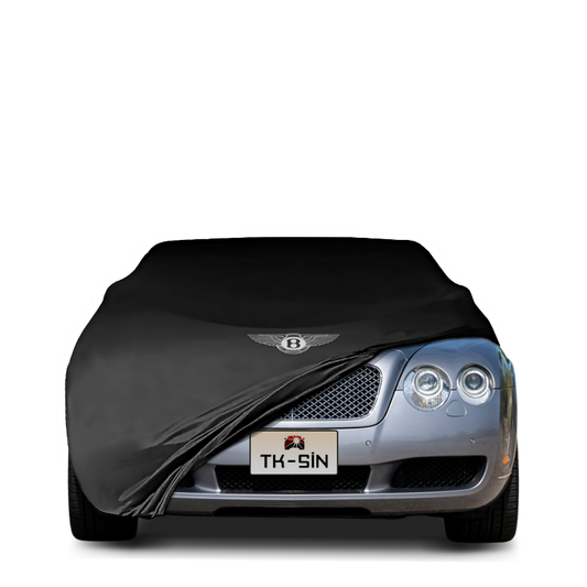 Bentley Continental GT (2003–2010) fitted with a bespoke indoor car cover in a UK garage