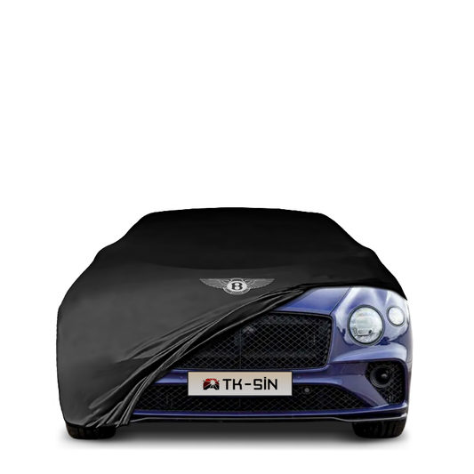 Bentley Continental GT (2011–2018) fitted with a bespoke indoor car cover in a UK garage
