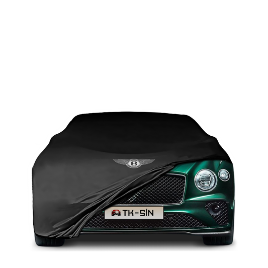 Bentley Continental GT (2018–present) fitted with a bespoke indoor car cover in a UK garage