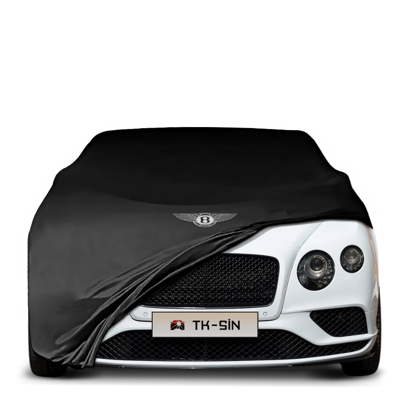 Bentley Continental GT Convertible (2006–2018) fitted with a bespoke indoor car cover in a UK garage