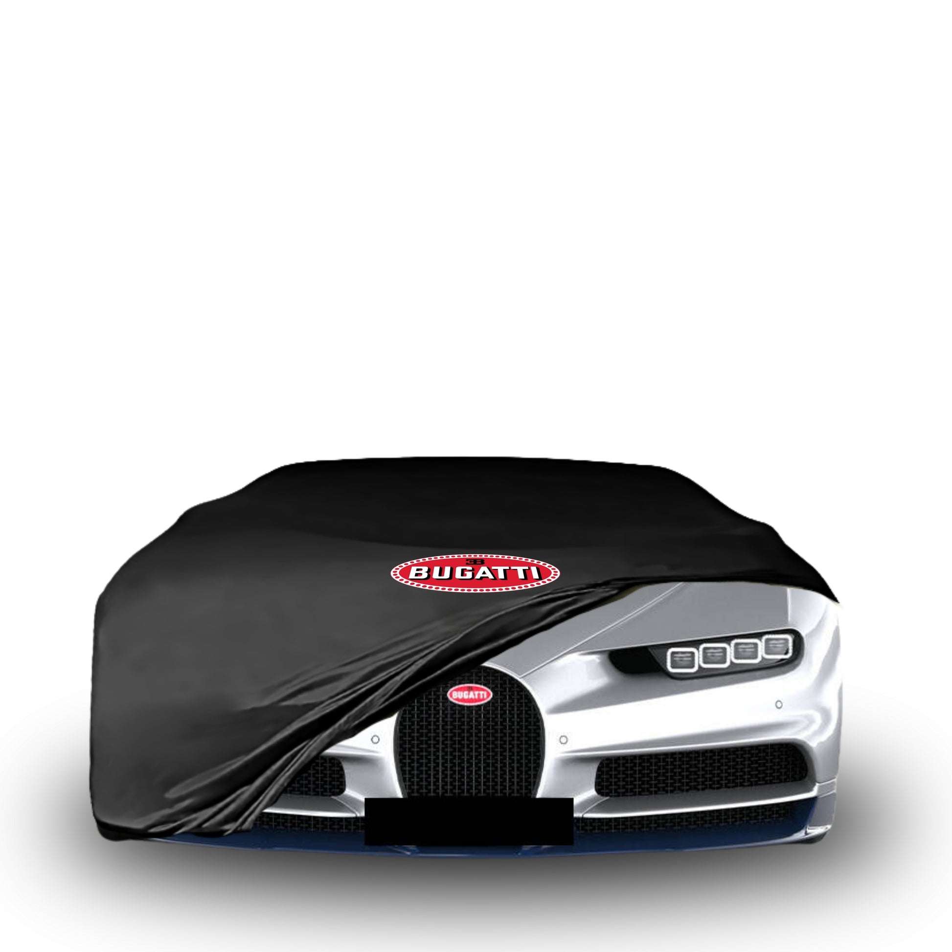 Indoor car cover for Bugatti Chiron (2016–2022) with Bugatti logo