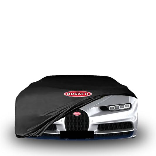 Indoor car cover for Bugatti Chiron (2016–2022) with Bugatti logo