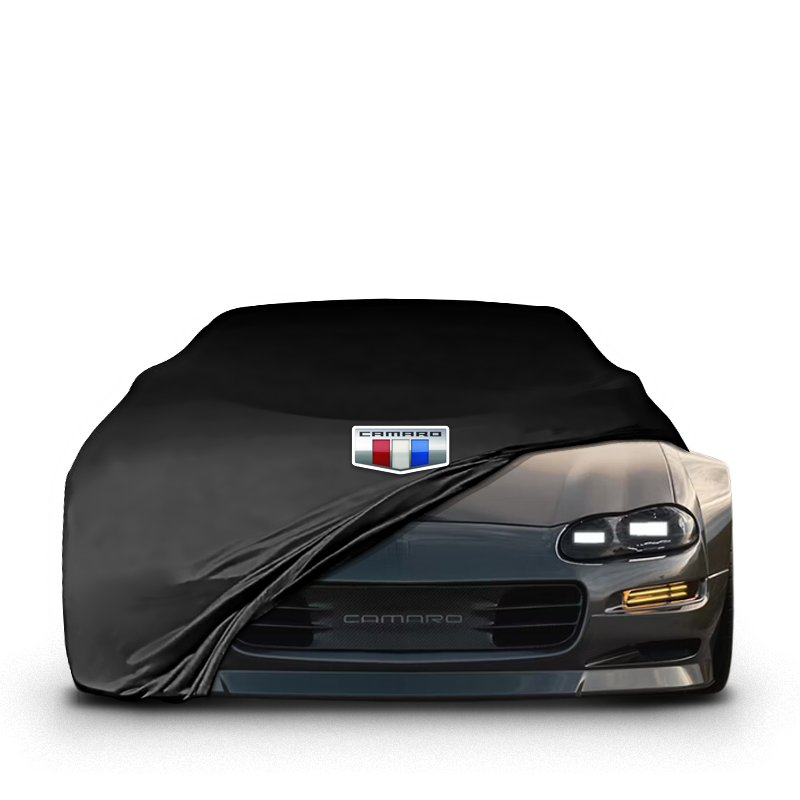 Chevrolet Camaro (1993–2002) fitted with a bespoke indoor car cover in a UK garage