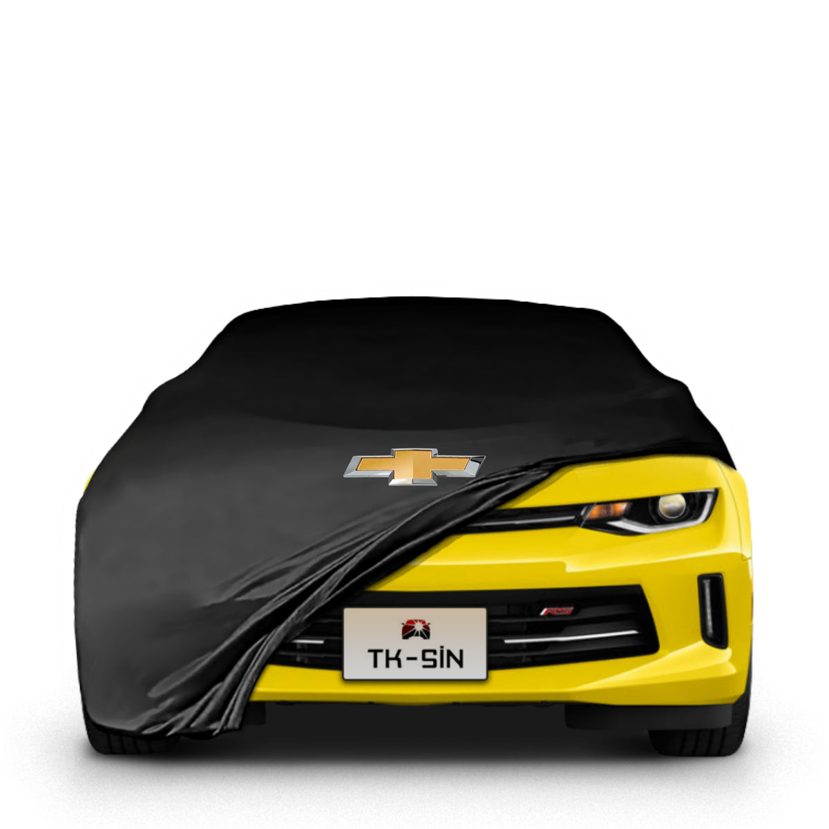 Chevrolet Camaro (2010–2015) fitted with a bespoke indoor car cover in a UK garage