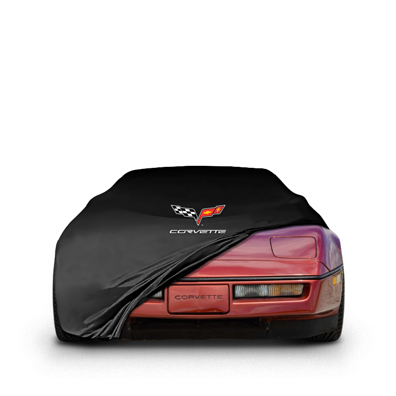 Chevrolet Corvette C4 fitted with a bespoke indoor car cover in a UK garage