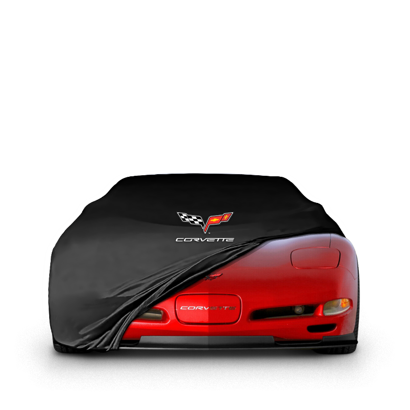 Chevrolet Corvette C5 fitted with a bespoke indoor car cover in a UK garage