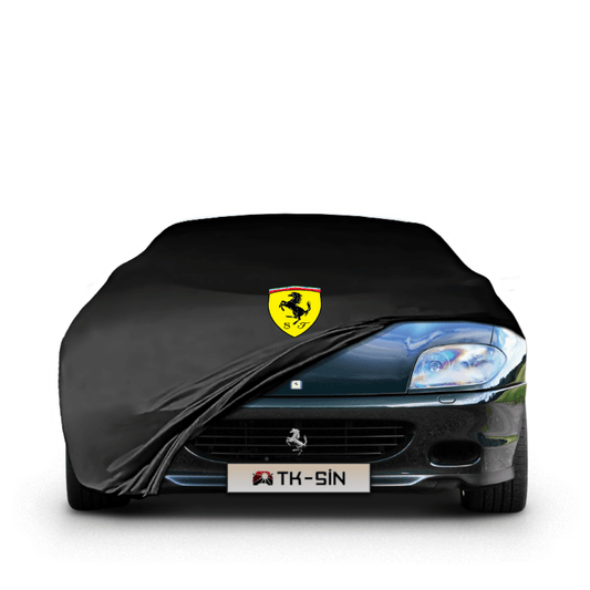 Ferrari 575M Maranello fitted with a bespoke indoor car cover in a UK garage