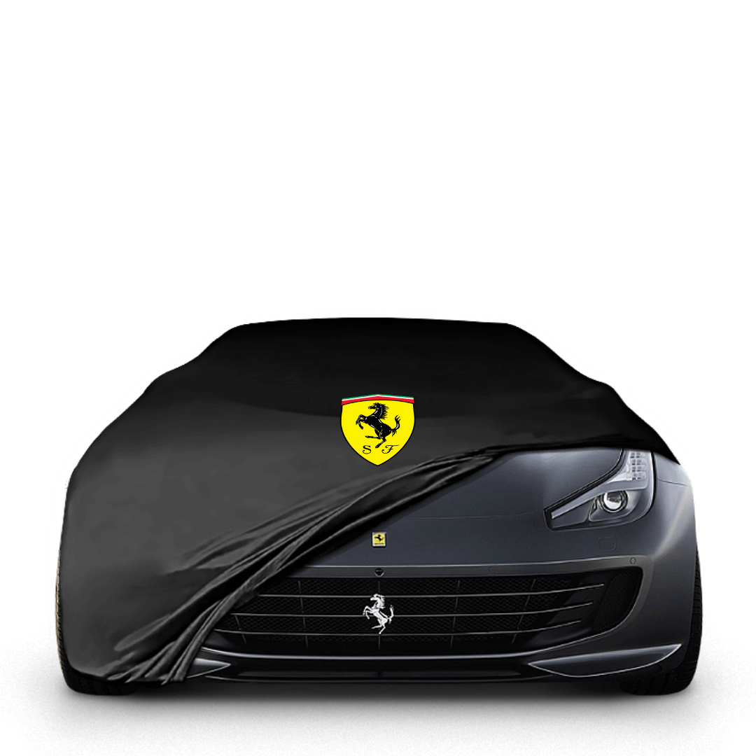 Ferrari BR20 fitted with a bespoke indoor car cover in a UK garage