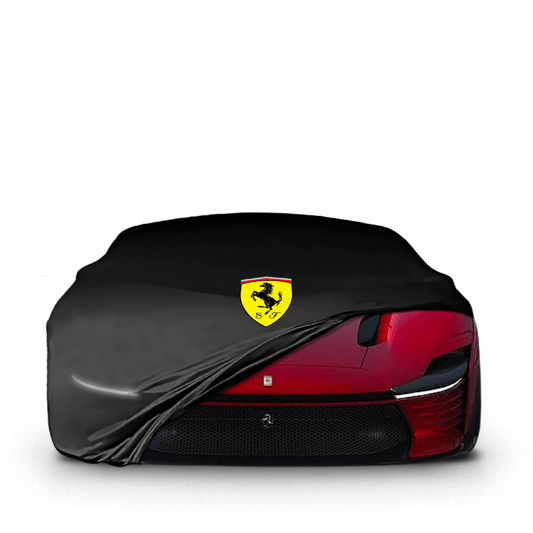 Ferrari Daytona SP3 fitted with a bespoke indoor car cover in a UK garage