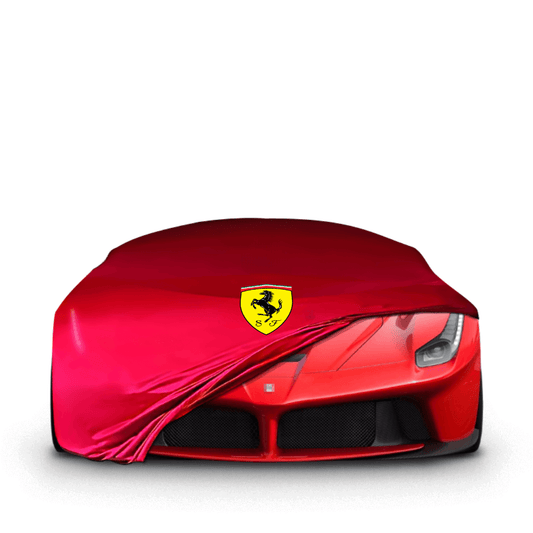 Ferrari LaFerrari fitted with a bespoke indoor car cover in a UK garage
