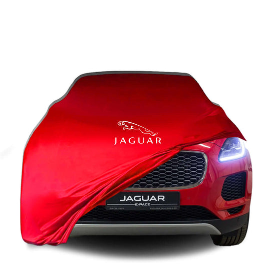 Jaguar E-Pace fitted with a bespoke indoor car cover in a UK garage