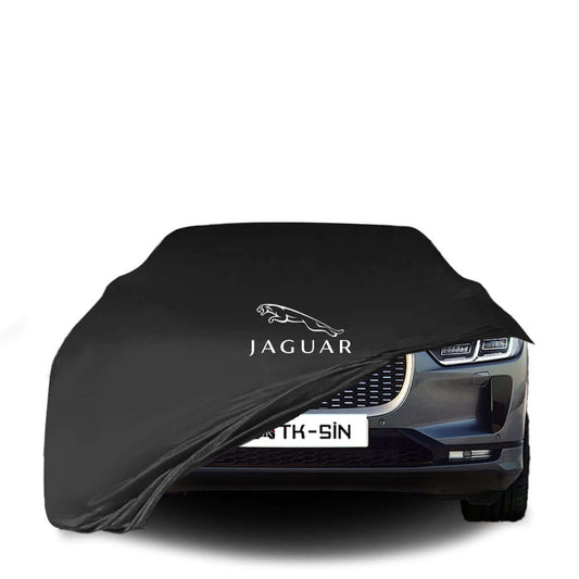 Jaguar I-Pace fitted with a bespoke indoor car cover in a UK garage