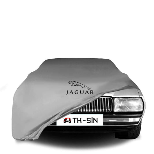 Jaguar XJ40/XJ81 (1986–1994) fitted with a bespoke indoor car cover in a UK garage
