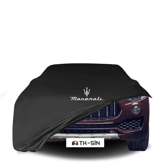 Maserati Levante fitted with a bespoke indoor car cover in a UK garage