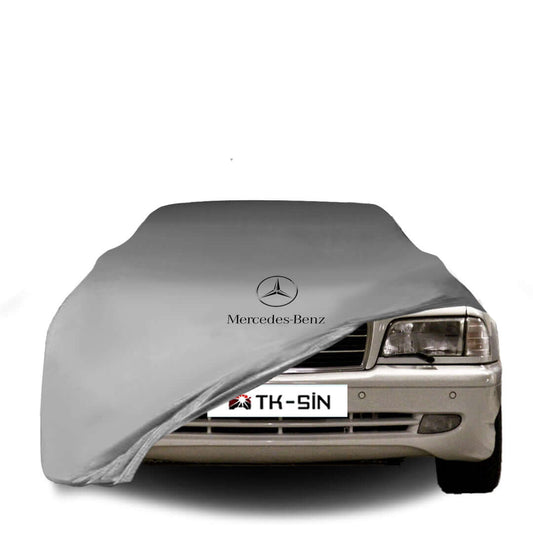 Mercedes-Benz C-Class W202 fitted with a bespoke indoor car cover in a UK garage