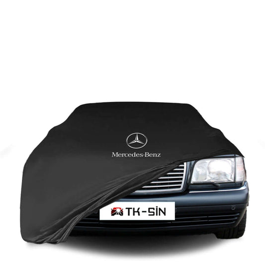 Mercedes-Benz S-Class W140 Short fitted with a bespoke indoor car cover in a UK garage