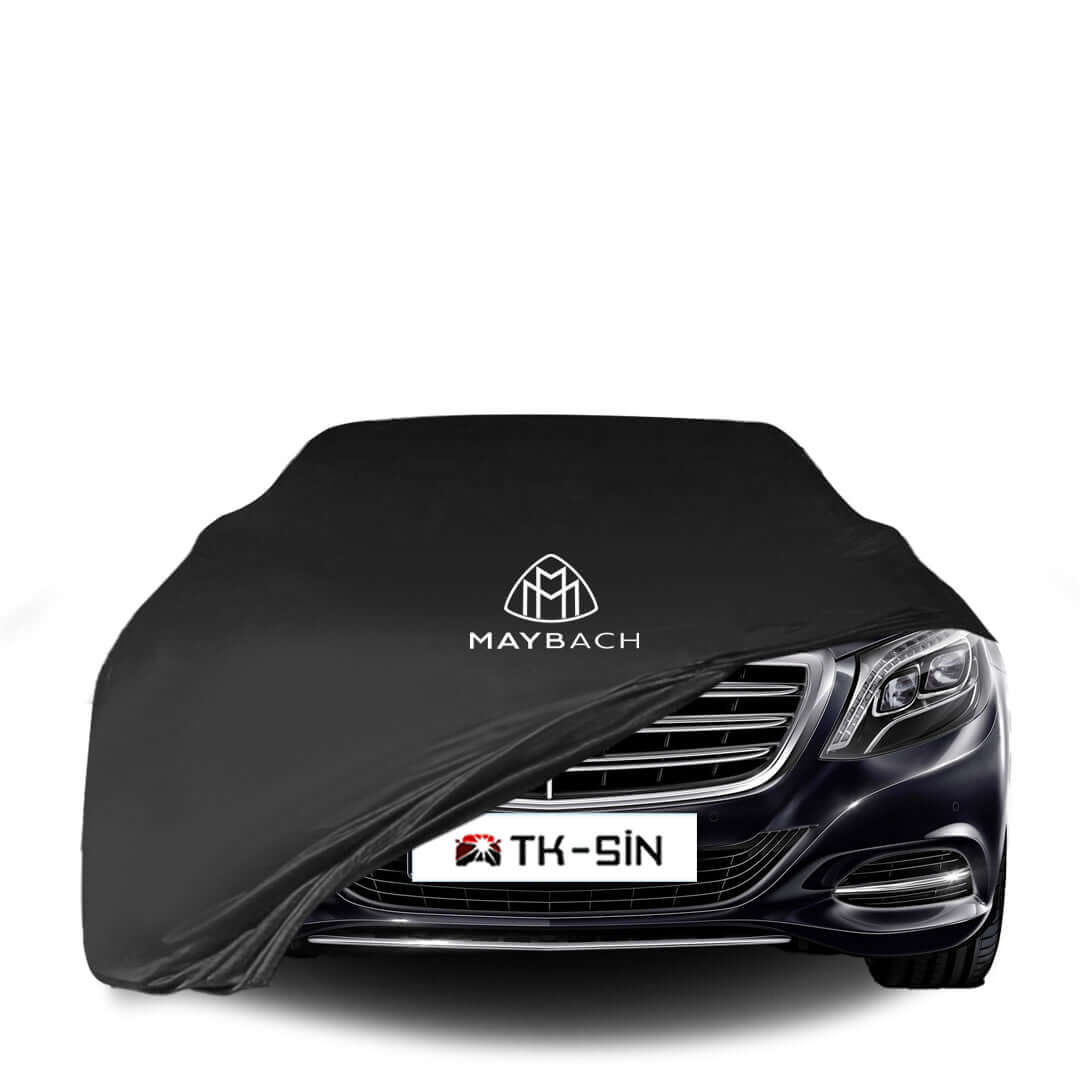 Mercedes-Benz S-Class X222 Pullman fitted with a bespoke indoor car cover in a UK garage