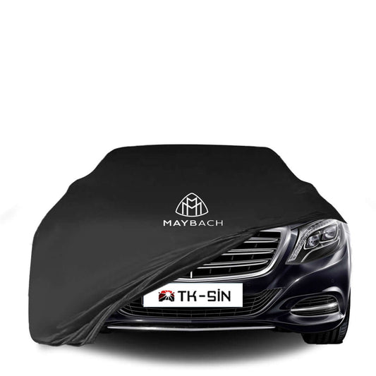 Mercedes-Benz S-Class X222 Pullman fitted with a bespoke indoor car cover in a UK garage