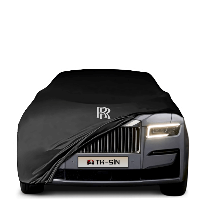 Rolls-Royce Ghost Extended Wheelbase 2 (2020–present) fitted with a bespoke indoor car cover in a UK garage